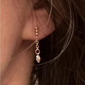 Elegant Gold Diamond Drop Earrings